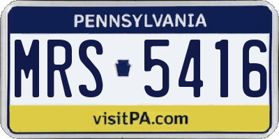 PA license plate MRS5416