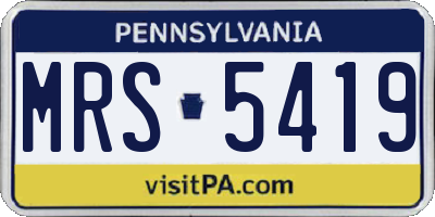 PA license plate MRS5419