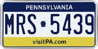 PA license plate MRS5439