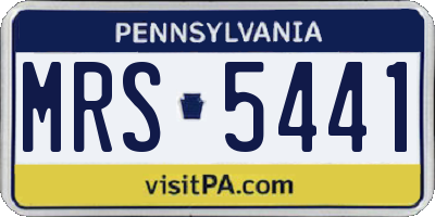 PA license plate MRS5441