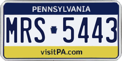 PA license plate MRS5443
