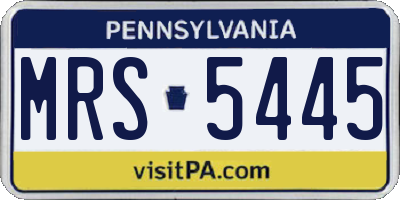 PA license plate MRS5445