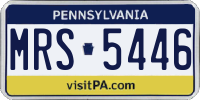PA license plate MRS5446