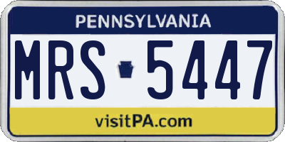 PA license plate MRS5447