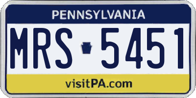 PA license plate MRS5451