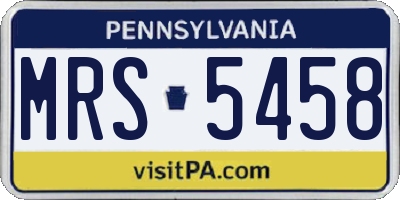 PA license plate MRS5458