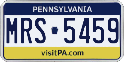 PA license plate MRS5459