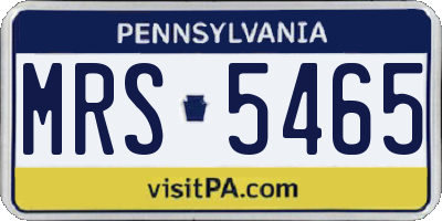 PA license plate MRS5465