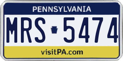 PA license plate MRS5474