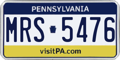 PA license plate MRS5476