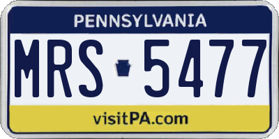 PA license plate MRS5477