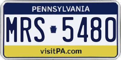 PA license plate MRS5480