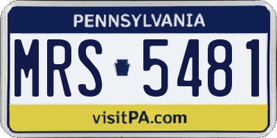 PA license plate MRS5481