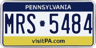 PA license plate MRS5484