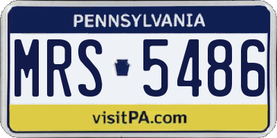 PA license plate MRS5486
