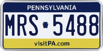 PA license plate MRS5488