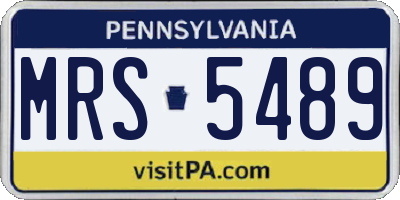 PA license plate MRS5489