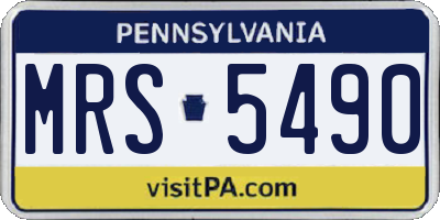 PA license plate MRS5490