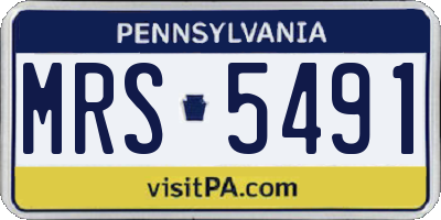 PA license plate MRS5491
