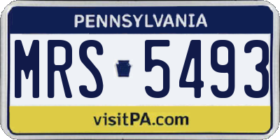 PA license plate MRS5493