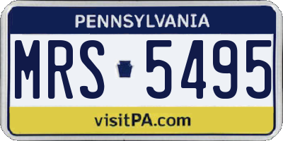 PA license plate MRS5495