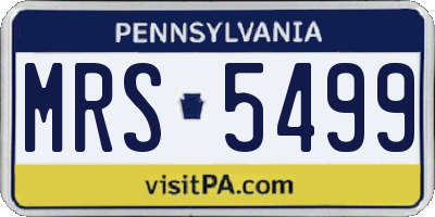 PA license plate MRS5499