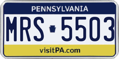 PA license plate MRS5503