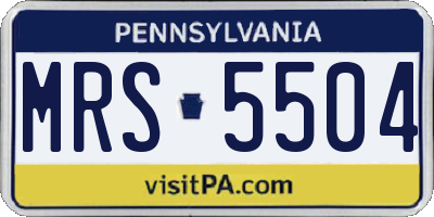 PA license plate MRS5504