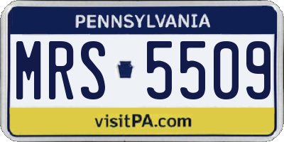 PA license plate MRS5509