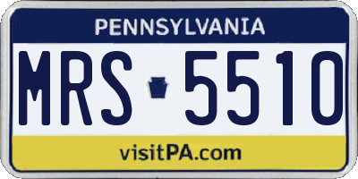 PA license plate MRS5510