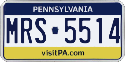 PA license plate MRS5514