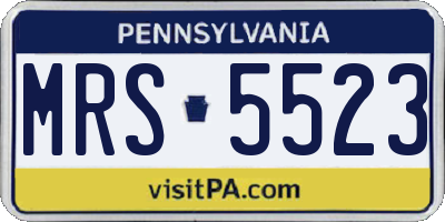 PA license plate MRS5523