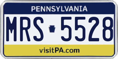 PA license plate MRS5528