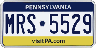 PA license plate MRS5529