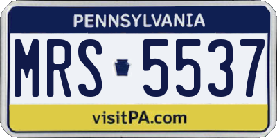 PA license plate MRS5537
