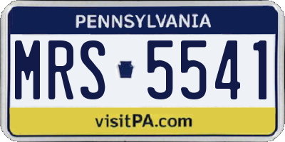 PA license plate MRS5541