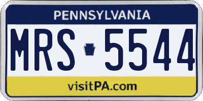PA license plate MRS5544