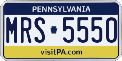 PA license plate MRS5550