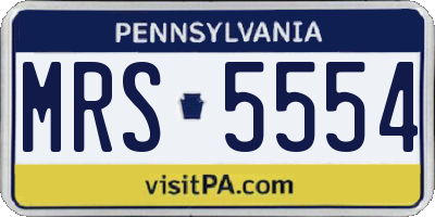 PA license plate MRS5554