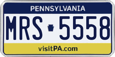 PA license plate MRS5558