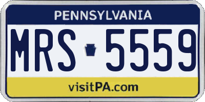 PA license plate MRS5559