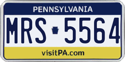 PA license plate MRS5564