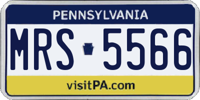 PA license plate MRS5566