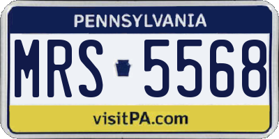 PA license plate MRS5568