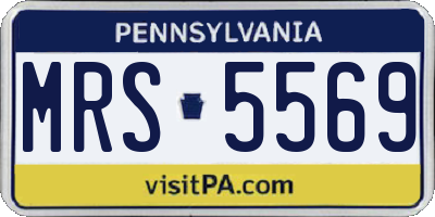 PA license plate MRS5569