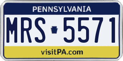 PA license plate MRS5571