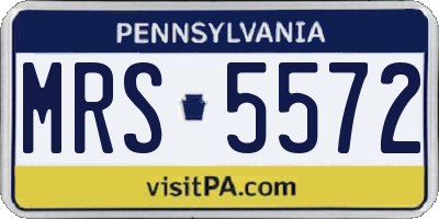 PA license plate MRS5572
