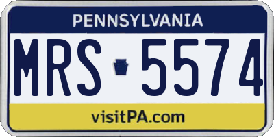 PA license plate MRS5574