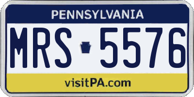 PA license plate MRS5576