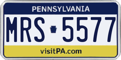 PA license plate MRS5577
